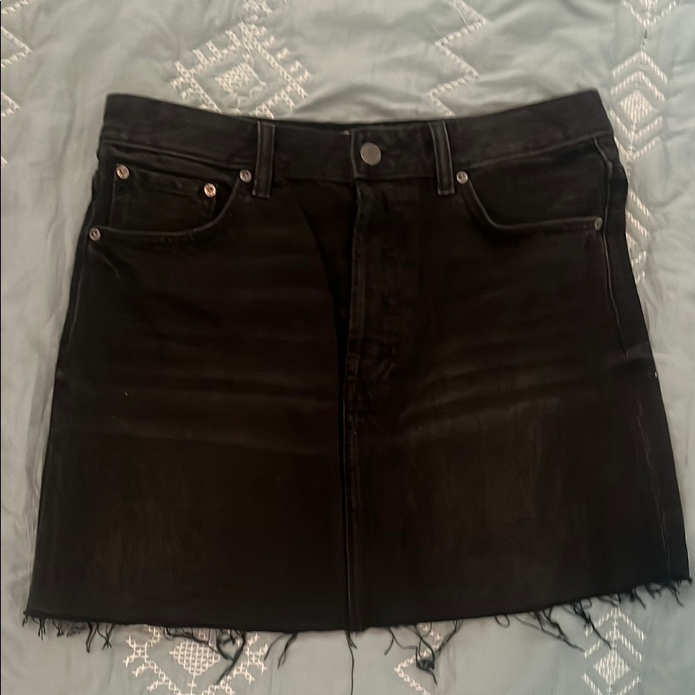 Classic Black Denim mini Skirt
